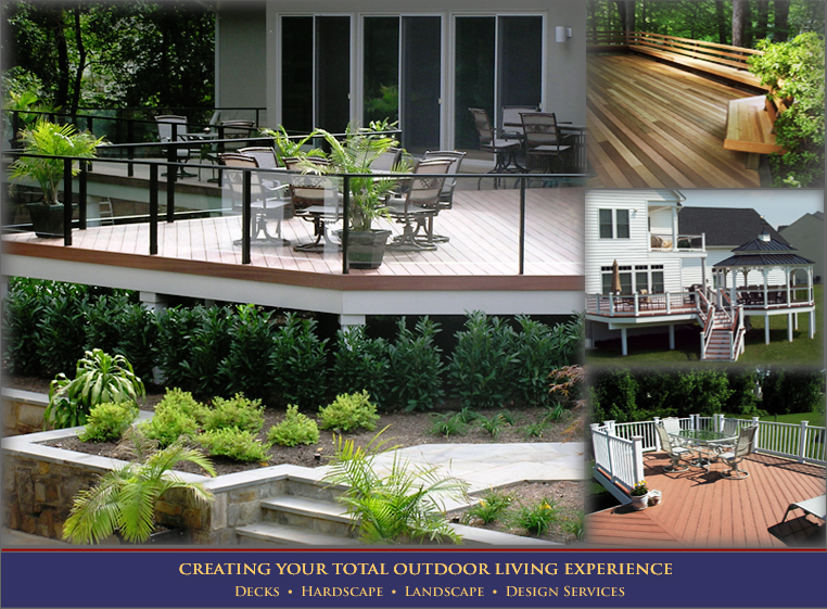 Decks in Maryland and Virginia built by Sundecks, including hardscaping, landscaping, and deck building design services